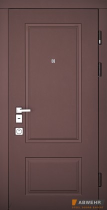 Abwehr [Складська програма] Трьохконтурні вхідні двері модель Ramina (Колір Бронзовий Браш + Білий супермат) комплектація Grand 509 - Город Дверей