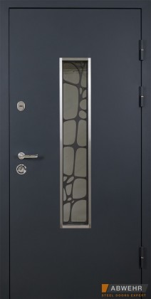 Abwehr [Складська програма] Вхідні двері модель Solid Glass комплектація Defender 408 - Город Дверей