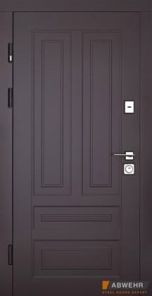 Abwehr [Складська програма] Вхідні двері з терморозривом модель Country (колір RAL 8019 + Сосна Прованс) комплектація COTTAGE 501 - Город Дверей