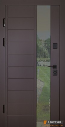 Abwehr [Складська програма] Вхідні двері з терморозривом модель Ufo (колір Ral 8019 + ТО/Біла) комплектація COTTAGE 367 - Город Дверей