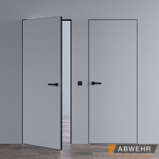 Межкомнатные деревянные крашенные двери Abwehr (Украина) Межкомнатные двери скрытого монтажа Smart Invisible с черным ПВХ торцом, Киев. Цена - 12 200 грн