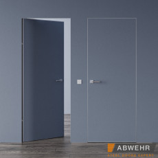 Межкомнатные деревянные крашенные двери Abwehr (Украина) Межкомнатные двери скрытого монтажа с алюминиевым серым торцом Smart Invisible внутреннее открывание, Киев. Цена - 13 600 грн