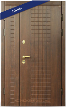 Входные двери в квартиру Conex (Украина) Модель 10 (двустворчатая). МДФ. Тёмный орех, Киев. Цена - 19 880 грн