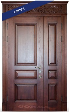 Входные двери в квартиру Conex (Украина) Модель 16 (двустворчатая). Дуб. Орех тёмный, Киев. Цена - 38 880 грн