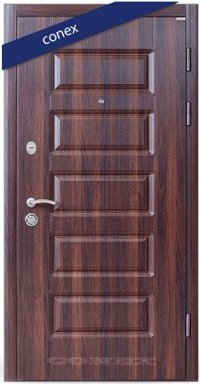 Входные двери в квартиру Conex (Украина) Модель 44. МДФ. Орех тёмный, Киев. Цена - 16 300 грн