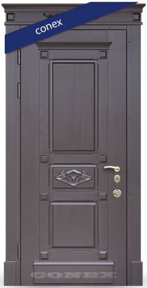 Входные уличные двери в квартиру Conex (Украина) Модель 77. Дуб. RAL 8017, Киев. Цена - 34 160 грн