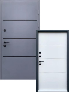 Входные двери в дом Форт-М (Украина) Lama Bau Vinorit графит-белое дерево, Киев. Цена - 25 350 грн