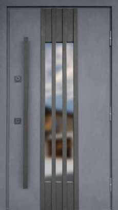 Входные двери с терморазрывом Strong (Украина) Входные Двери Референс антрацит песок/белый атлас, длинная ручка черная Vinorit, Киев. Цена - 34 700 грн