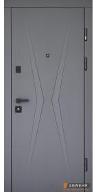 Abwehr [Складська програма] Вхідні двері модель Factoria (колір Асфальт + Білий супермат) комплектація Classic+ 483 - Город Дверей