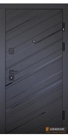 [Складська програма] Вхідні двері модель Rain (Колір Чорна Шагрінь + Білий супермат) комплектація Megapolis MG3 516