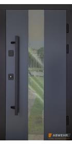 Abwehr [Складська програма] Вхідні двері з терморозривом модель Ufo Black комплектація COTTAGE 496 - Город Дверей