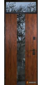 Вхідні двері з фрамугою та покриттям Lampre модель Queen комплектація COTTAGE 1501