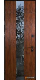 Вхідні двері з фрамугою та покриттям Lampre модель Queen комплектація COTTAGE 1506