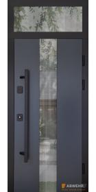 Вхідні двері з фрамугою та терморозривом модель Ufo Black комплектація COTTAGE 496 1376