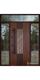 Вхідні нестандартні двері з терморозривом та фрамугою модель Revolution комплектація FRAME 1380