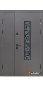 Вхідні полуторні двері Nevada Glass (Атмосферостійка фарба HardLine + вулична плівка) COTTAGE 1200 455