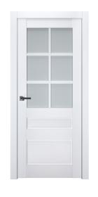 Двері модель 607 Білий мат (засклена)