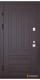 Abwehr [Складська програма] Вхідні двері з терморозривом модель Country (колір RAL 8019 + Сосна Прованс) комплектація COTTAGE 501 - Город Дверей