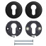 Накладки под цилиндр ROSTEX SNH55 PZ ROUND 38-45мм BLACK MAT - Город Дверей